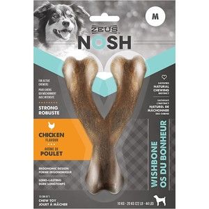 ZEUS Nosh Strong Wishbone chew Toys Medium Dogs Active Chewers Chicken Flavor